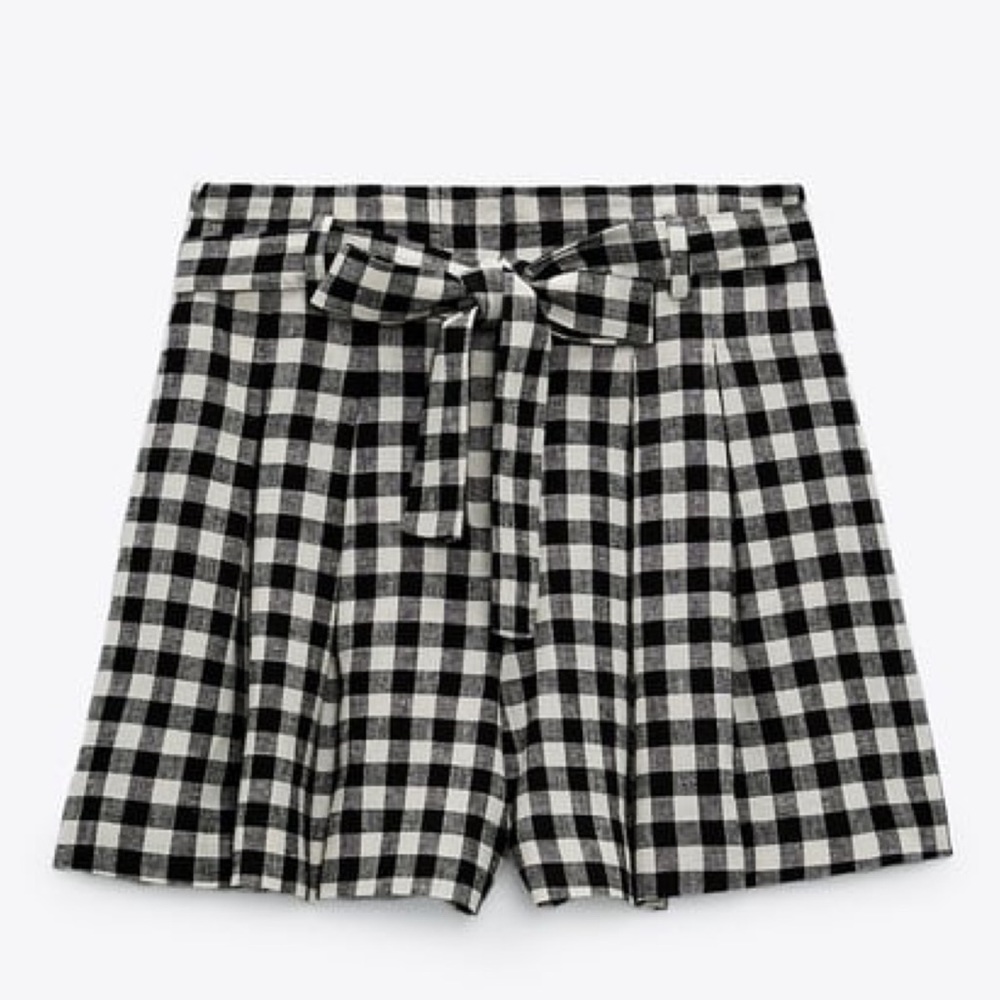 Zara Linen Blend Paperbag Shorts Size Large